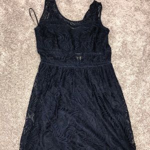 Blue patterned dress!